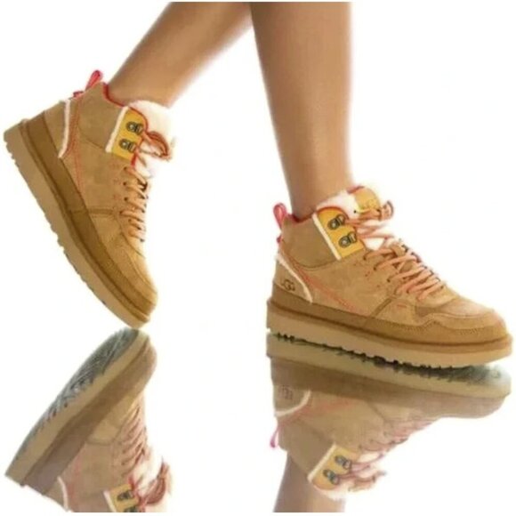 UGG Women's Highland Hi Heritage Suede Sherpa Tan Hiking Boot - Picture 14 of 14